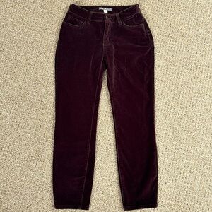 Garnett Hill slim Velvet Pants brown size 0 petite